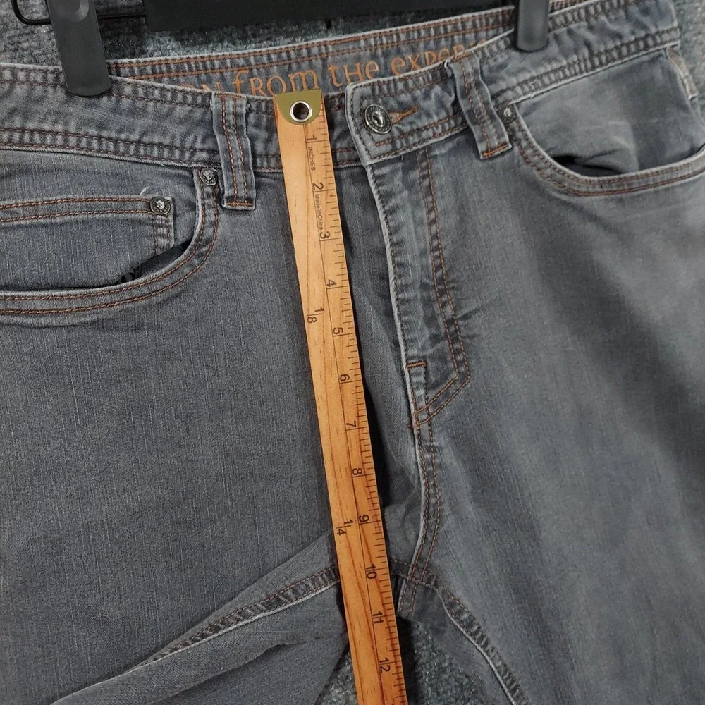 PrAna Jeans Mens Fits 32x31 Gray Charcoal Wash Slim Straight Stretch Denim Pants